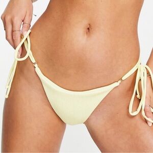 Yellow Ribbed Bikini Bottom